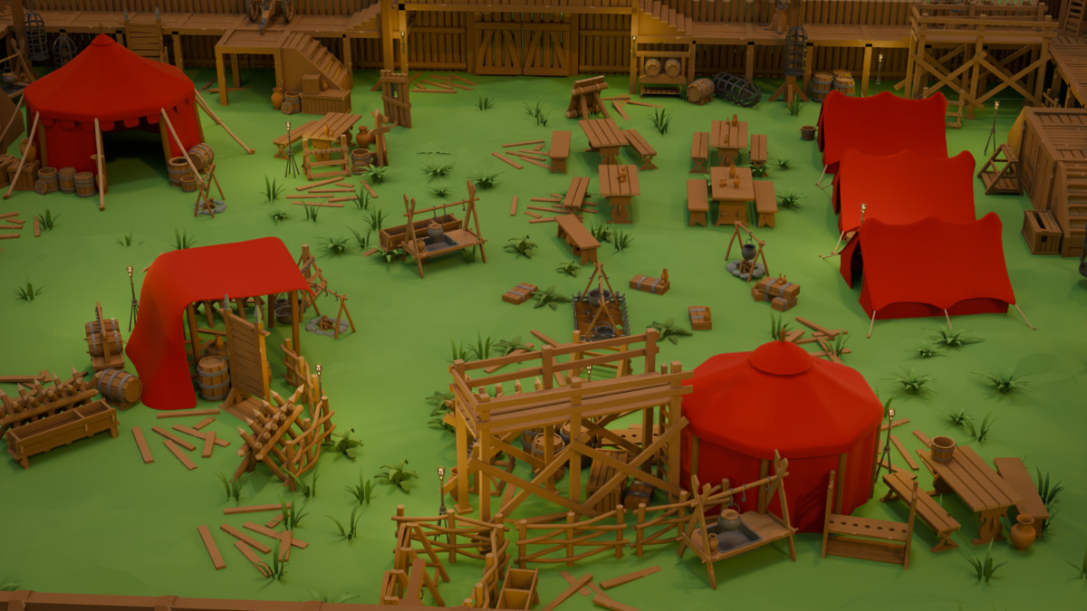 Modular Low Poly Medieval - Fort Kit