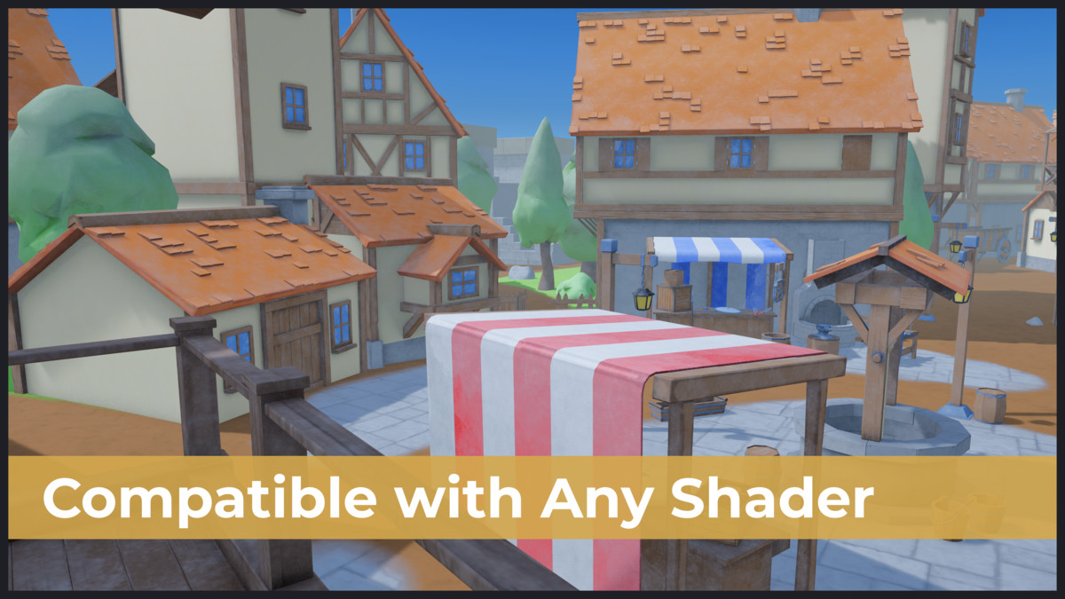 Stylized Medieval Settlement Low Poly