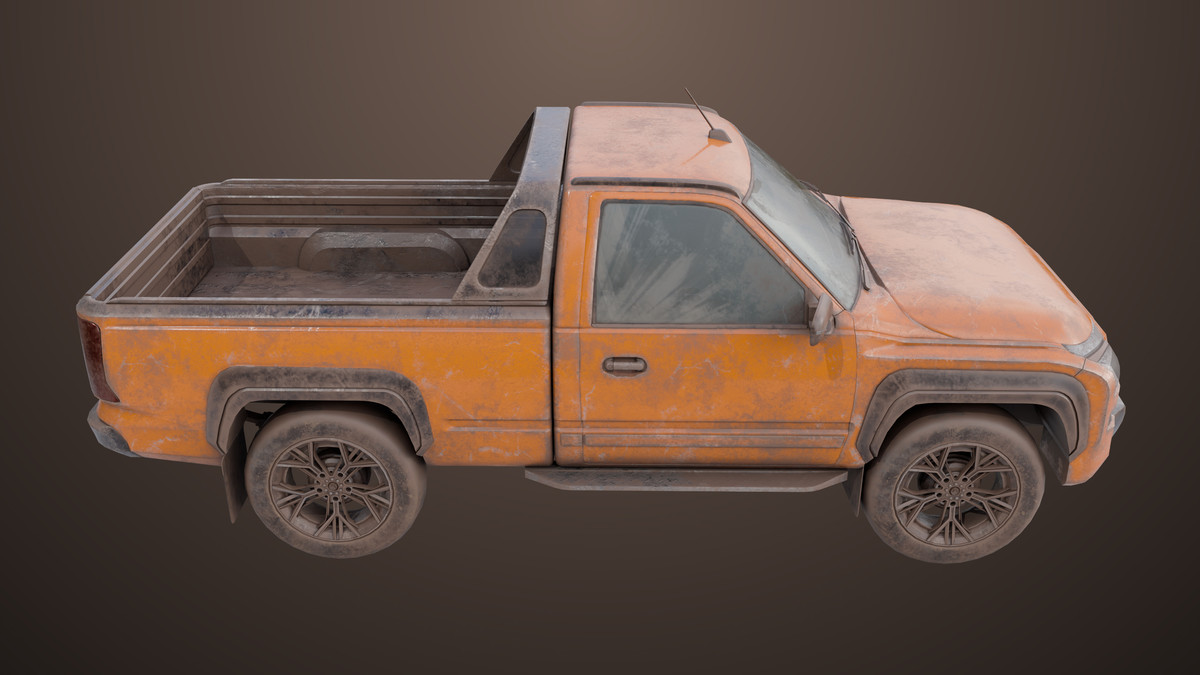 Pickup Truck01 Old Rusty HDRP URP Textures