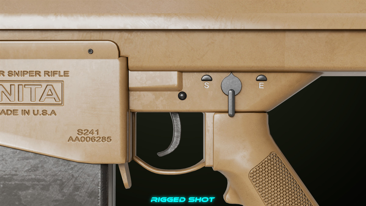 Sniper Rifle 02 Black and Sandal Single Map URP HDRP