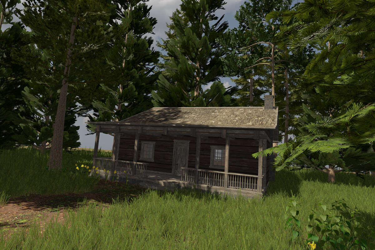 Wooden Log Hunting Cabin