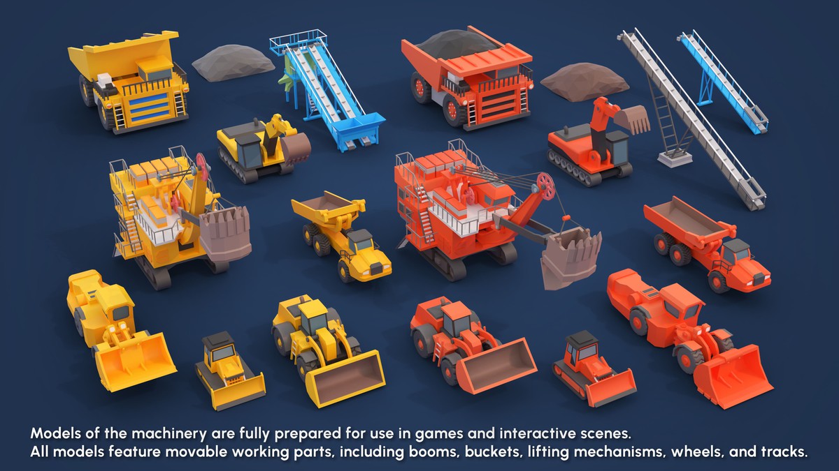 Mining Industry - Low Poly 3D Models Pack