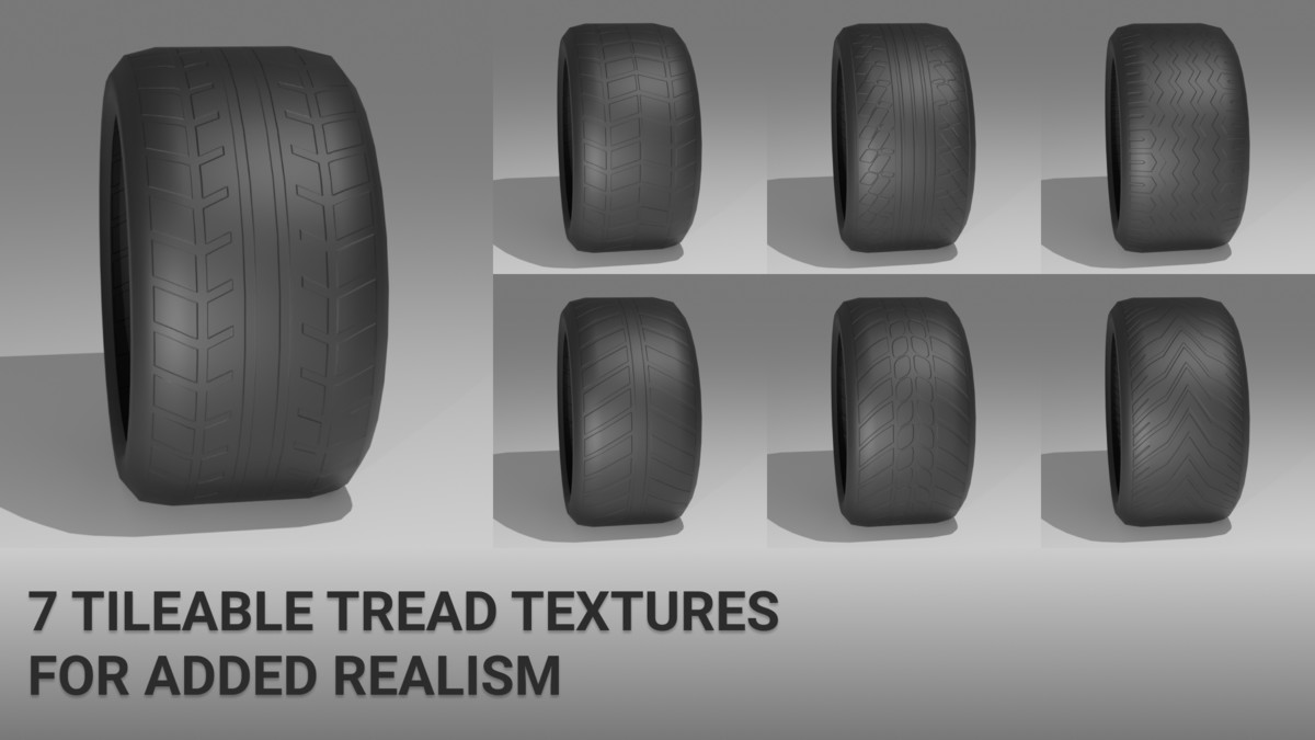Car Wheels - BIG Low Poly pack (Mobile Ready)