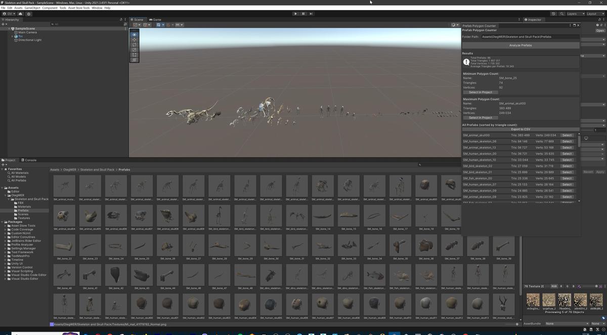 Ultimate Skeleton and Skull Pack. Game-ready low-poly assets