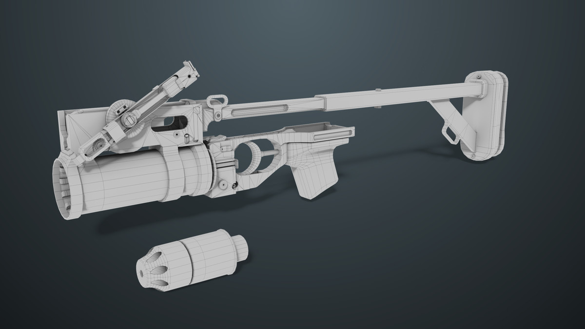 Grenade Launcher 03 Standalone Black URP HDRP Textures