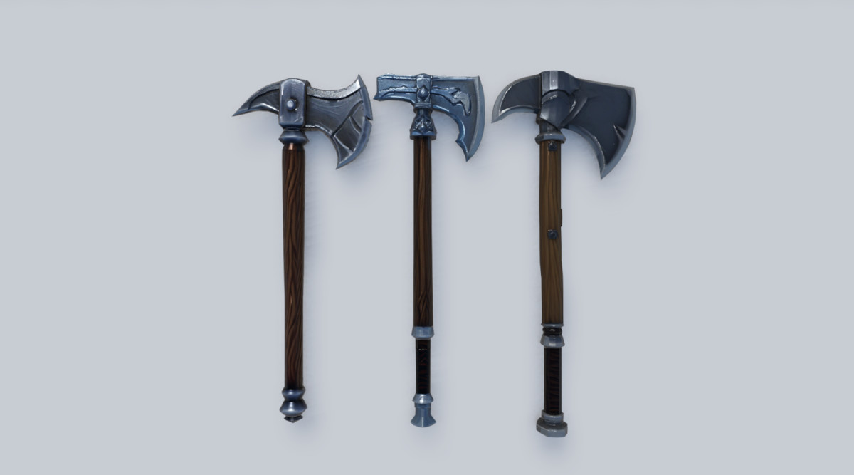 Low Poly Styled Axes-1