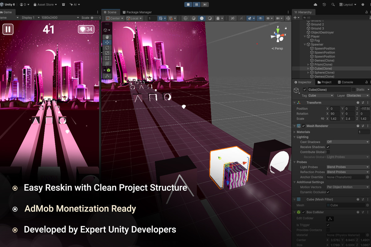 Shape Rush - 3D Endless Runner Complete Game Template