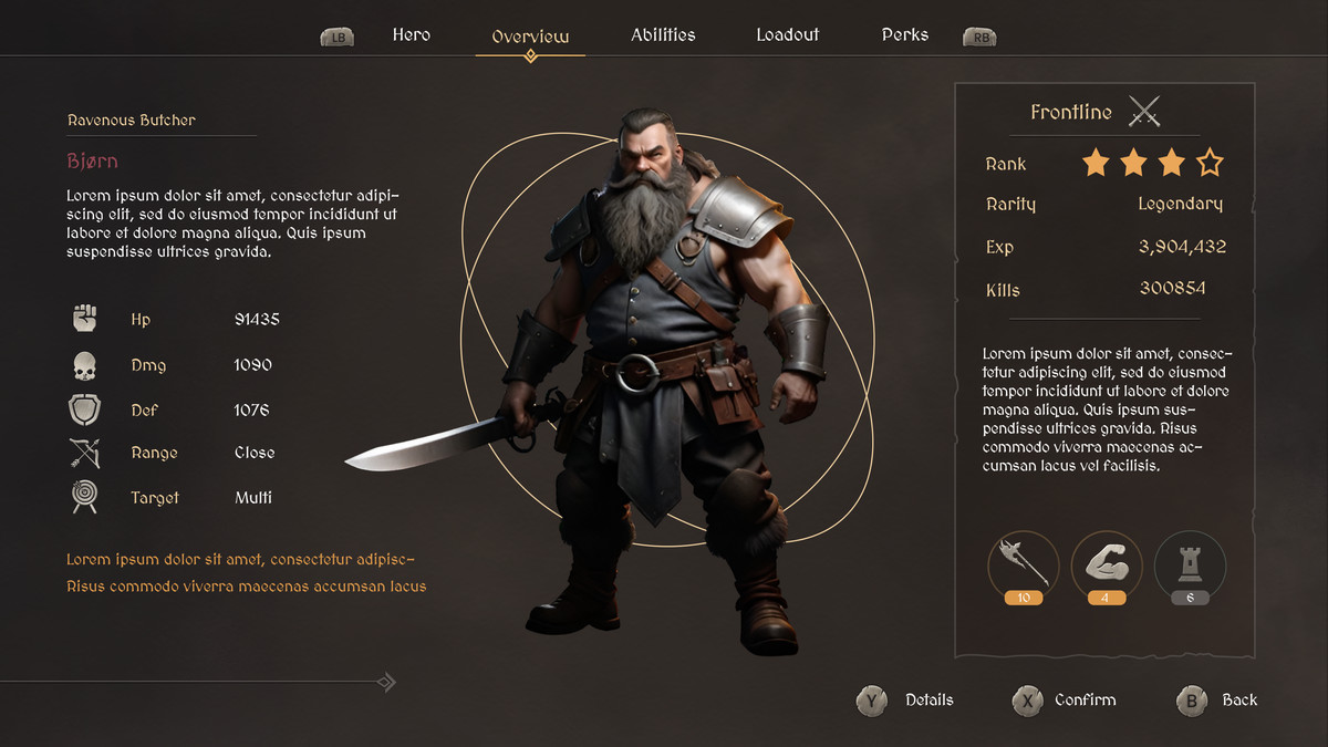 Fantasy RPG GUI