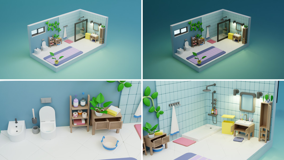 Cartoon Interactive Rooms & Furniture - Cozy Interior Pack 2
