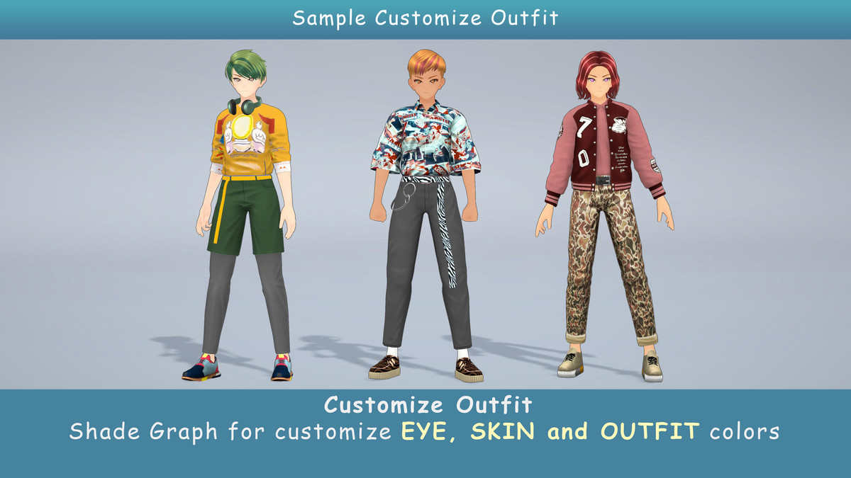 Anime Male Dancer - Pack 14 (3 outfits)