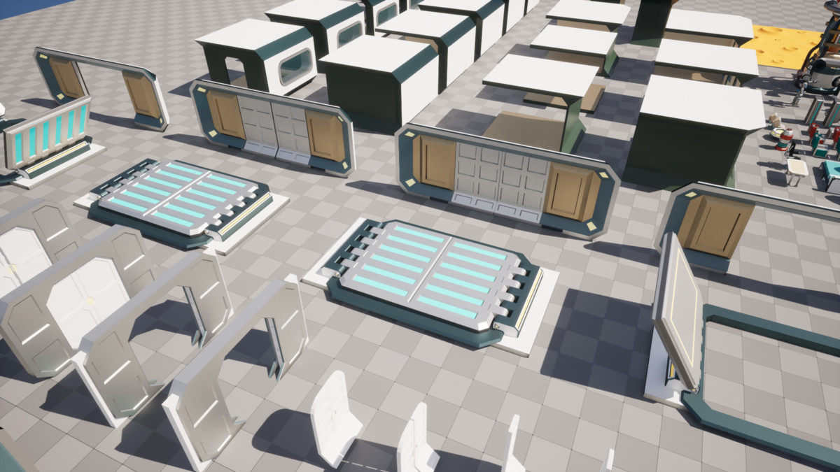 Sci-Fi Planetary Outpost: Ultimate Modular Construction Kit, low-poly stylized