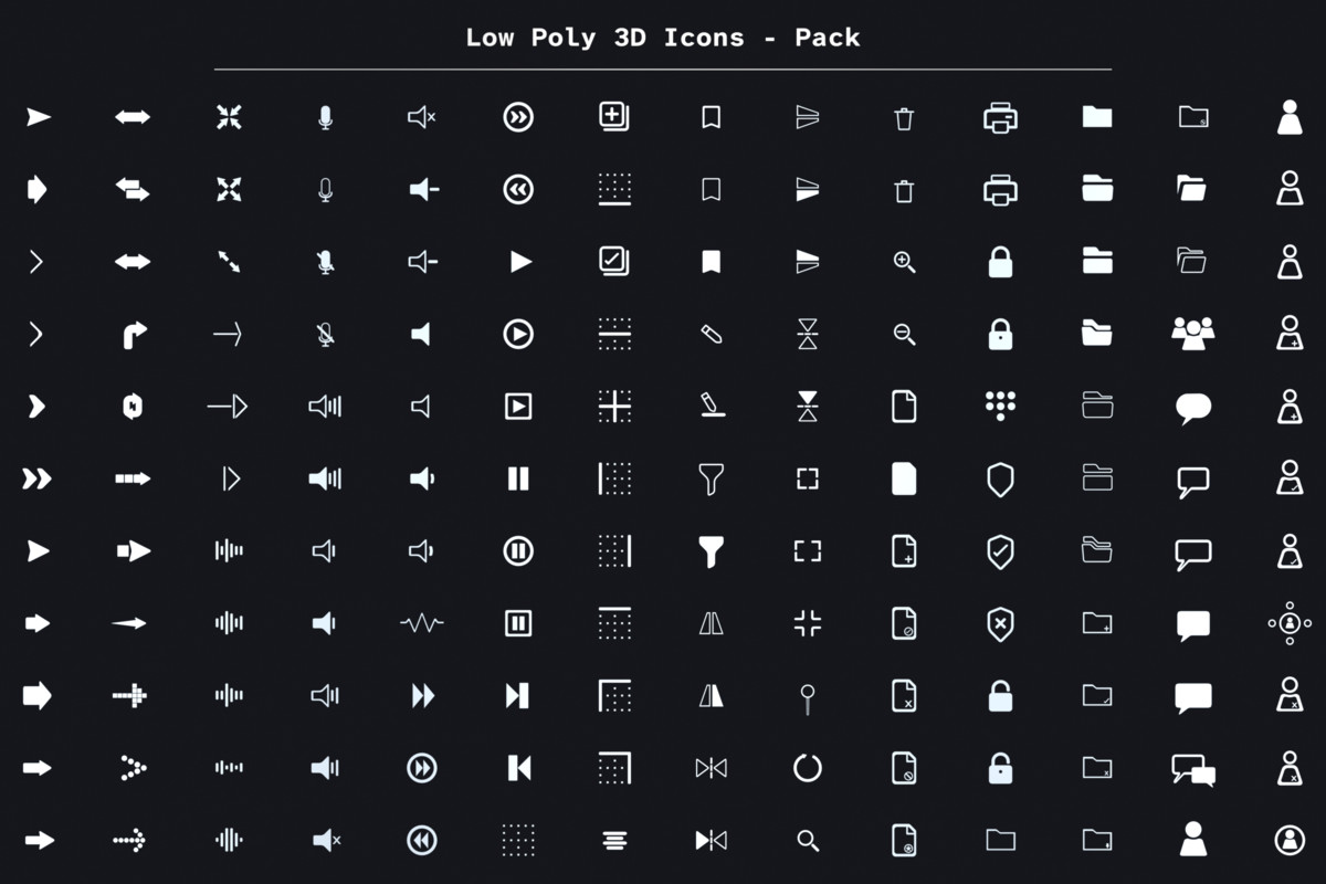 Low Poly 3D Icons - Pack