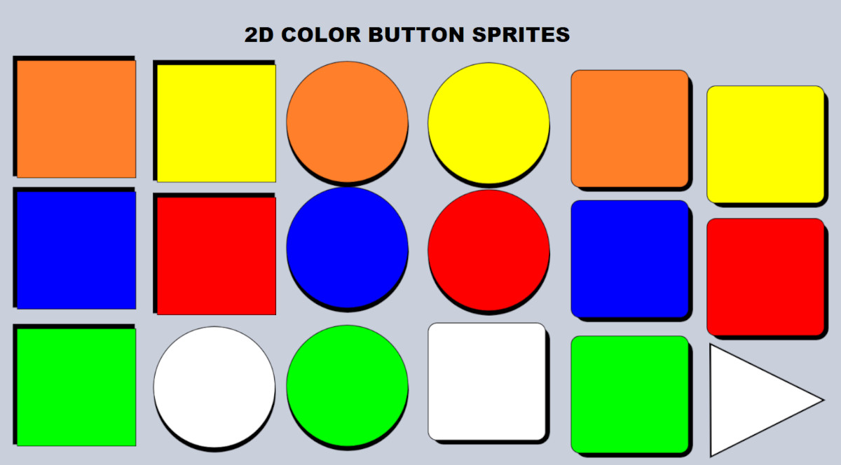 2D COLOR BUTTON SPRITES