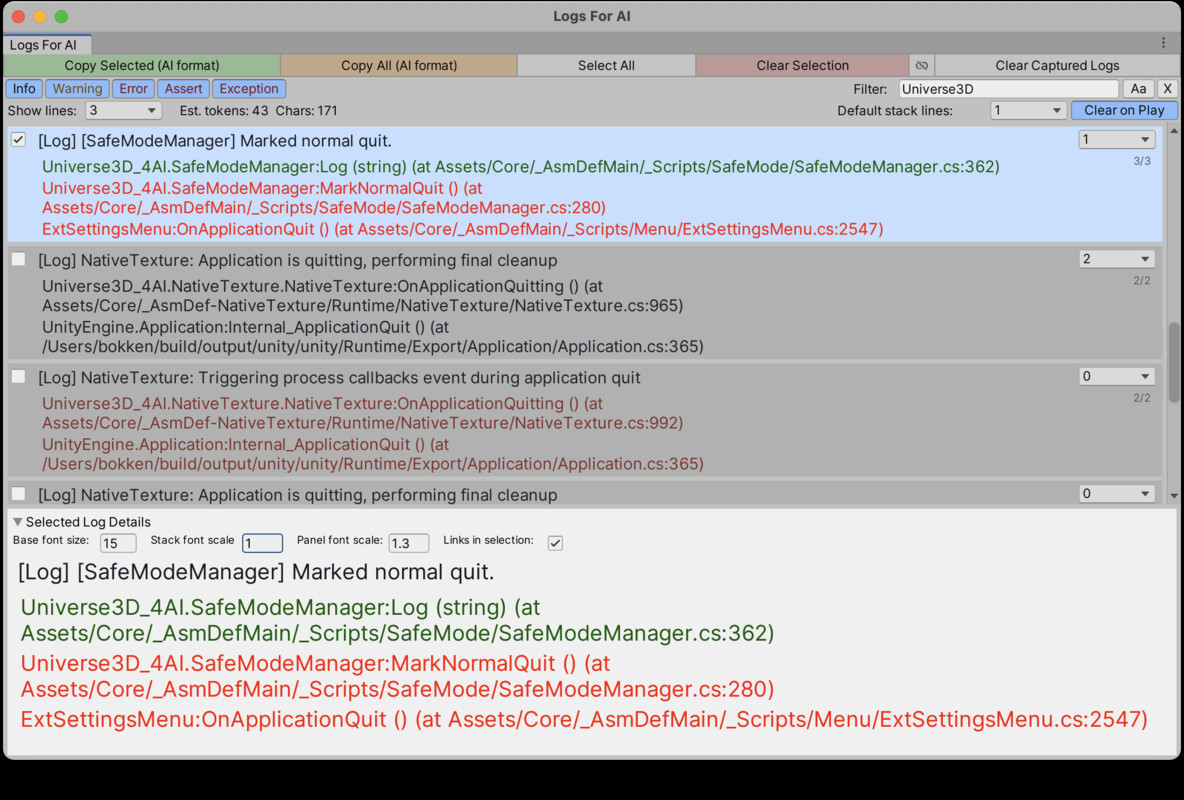 Logs for AI