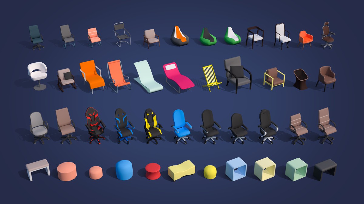 Interior 7 - Low Poly 3D Models Pack