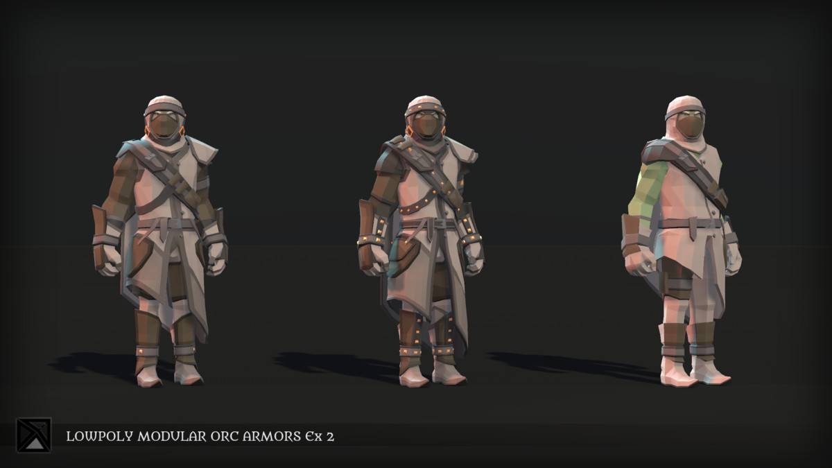 Low Poly Orcs Modular Armors Ex2 - LOWPOLY MEDIEVAL FANTASY SERIES