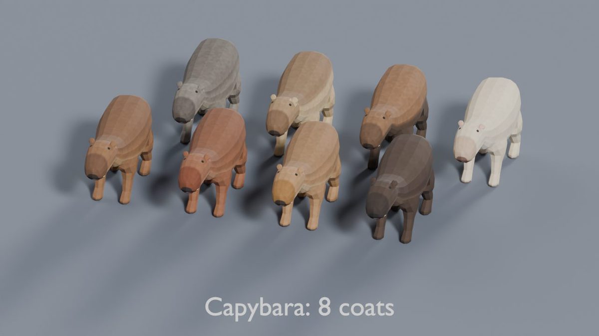 Animated Low Poly Animals Pack 2 | Fox, Cow, Cat, Pig & More | 112 Variants