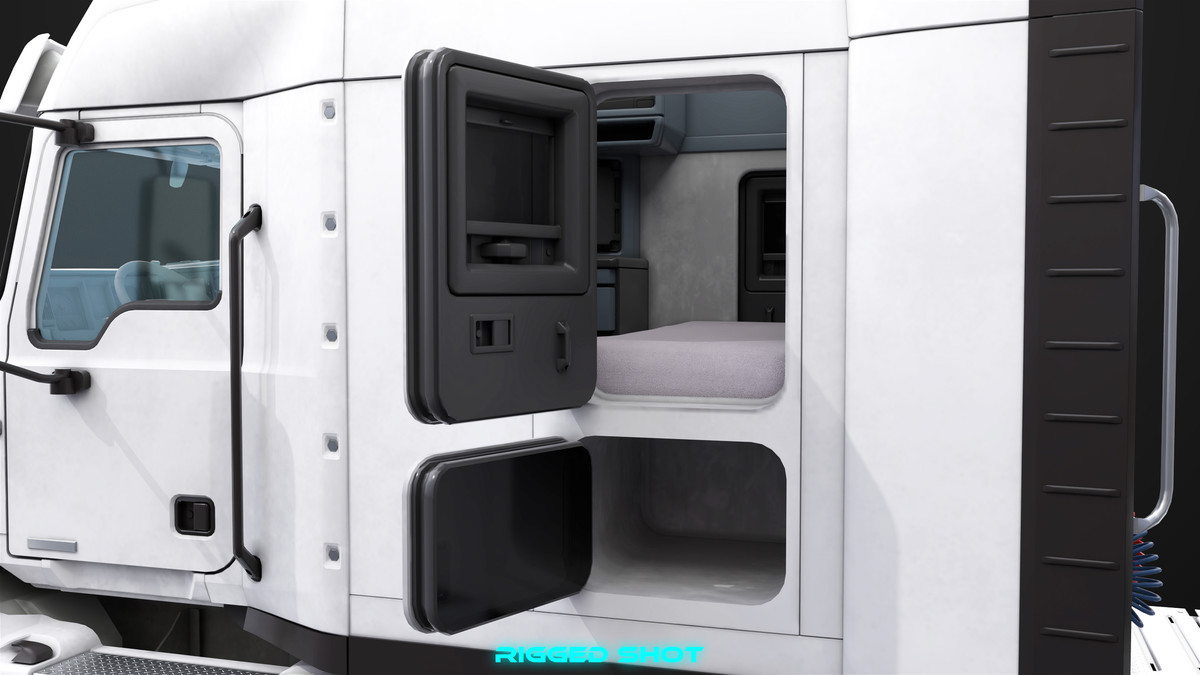 Heavy Truck Chassis 05 White Interior URP HDRP Textures