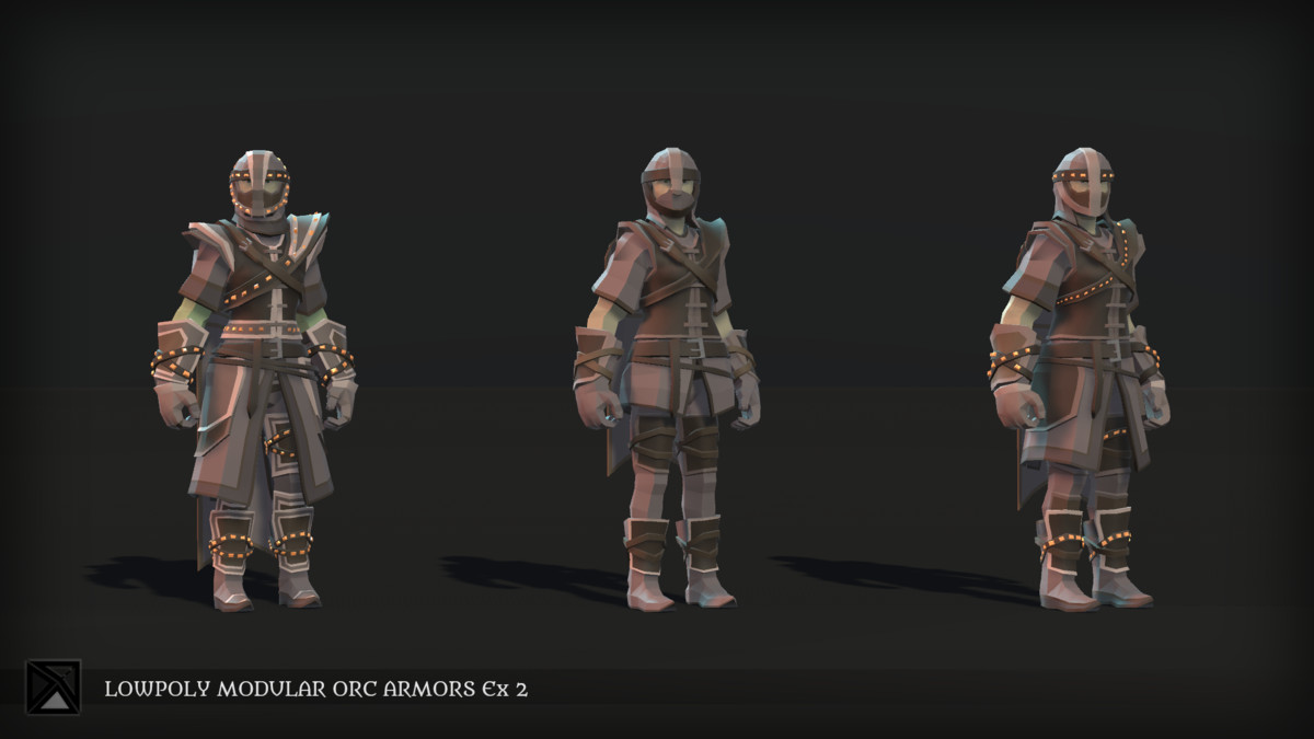 Low Poly Orc Modular Armors Bundle - LOWPOLY MEDIEVAL FANTASY SERIES