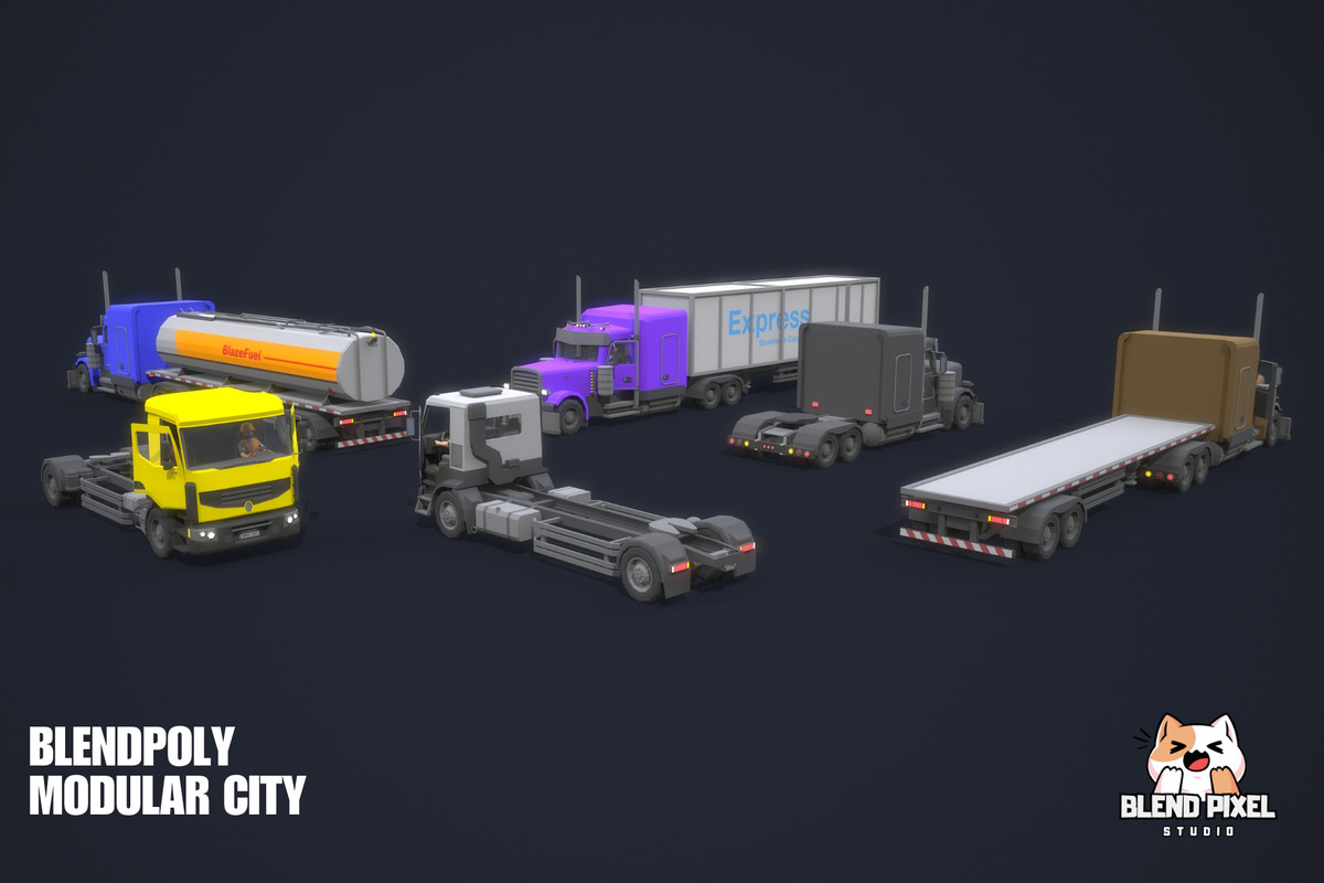 BlendPoly Modular City - Low Poly Assets