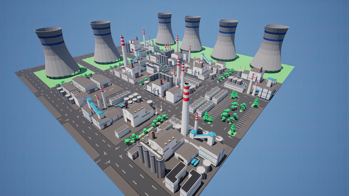 Modular Low Poly Factory [Desktop & Mobile]