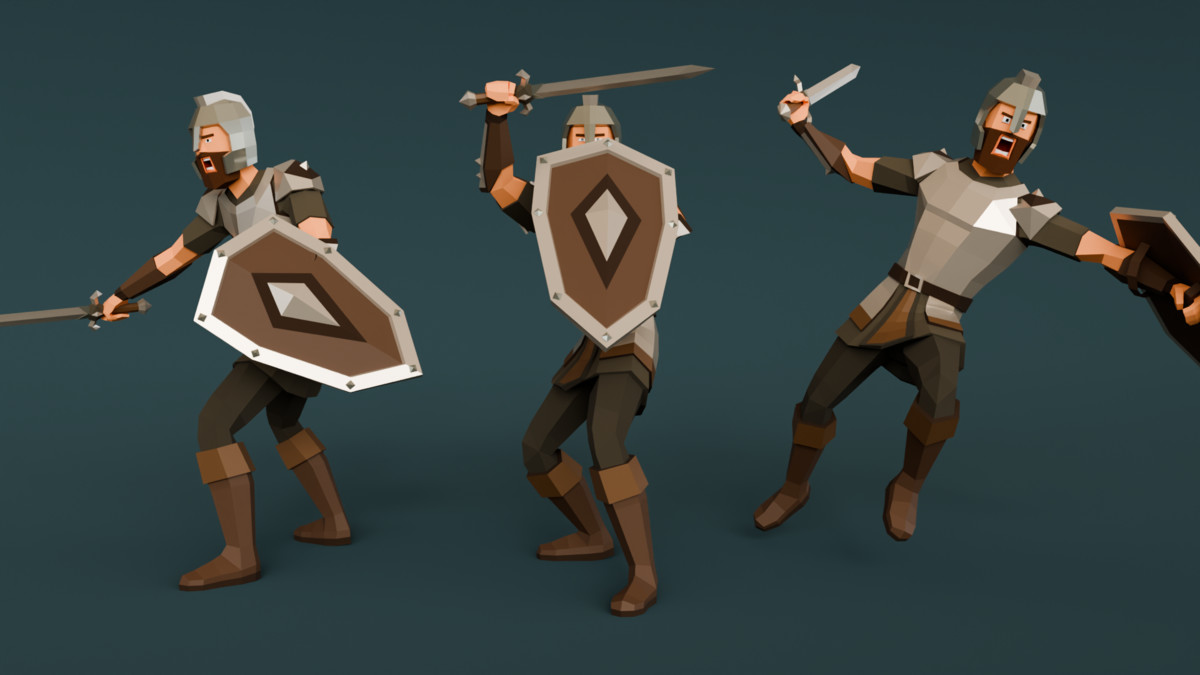 Medieval Warrior Ultra Low-Poly