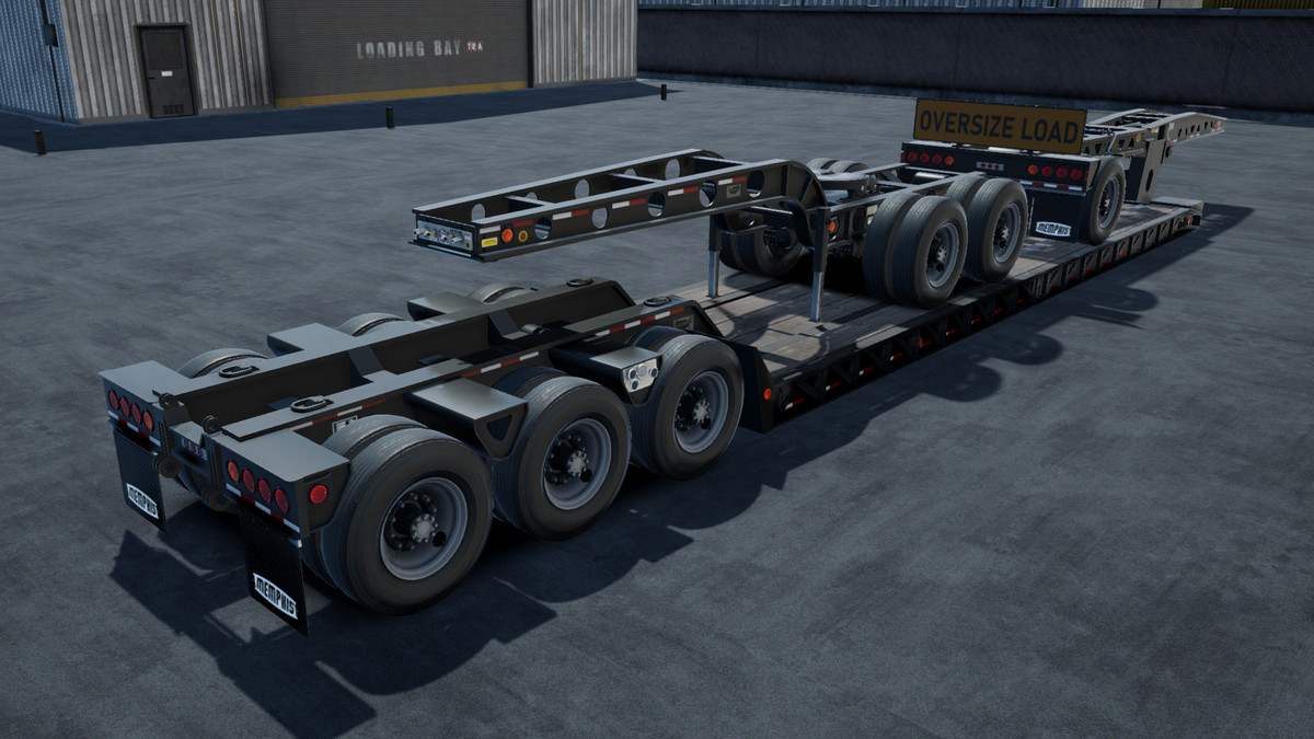 80s Cabover Truck with lowboy trailer