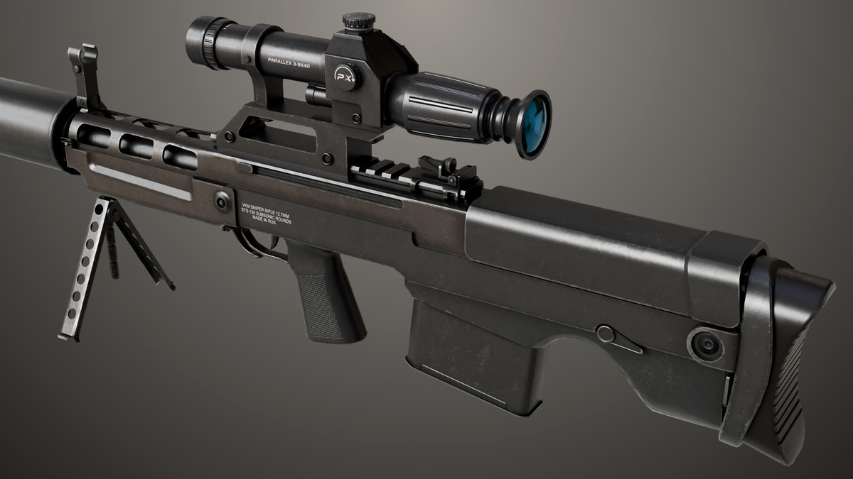 Sniper 05 Black and Sandal Single Mat URP HDRP Textures