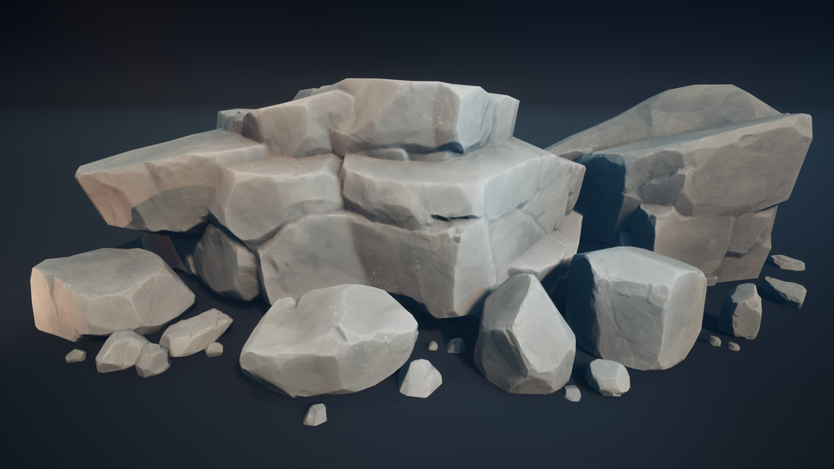 100 Stylized Modular Rocks