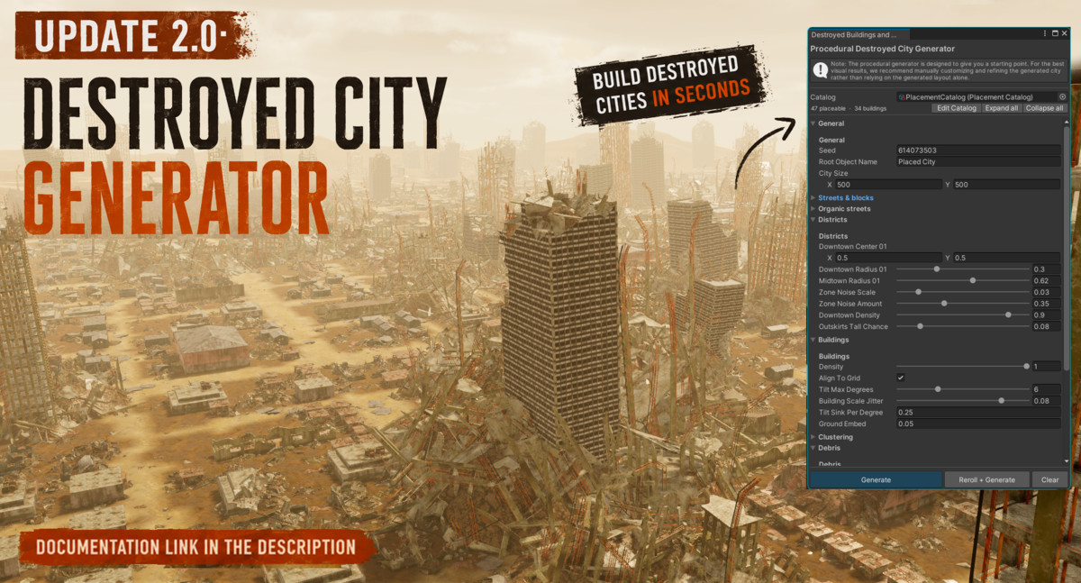 Destroyed Buildings and Debris Pack