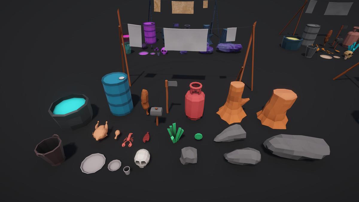 Magical Polygon Props(with Burn & Reveal FX)