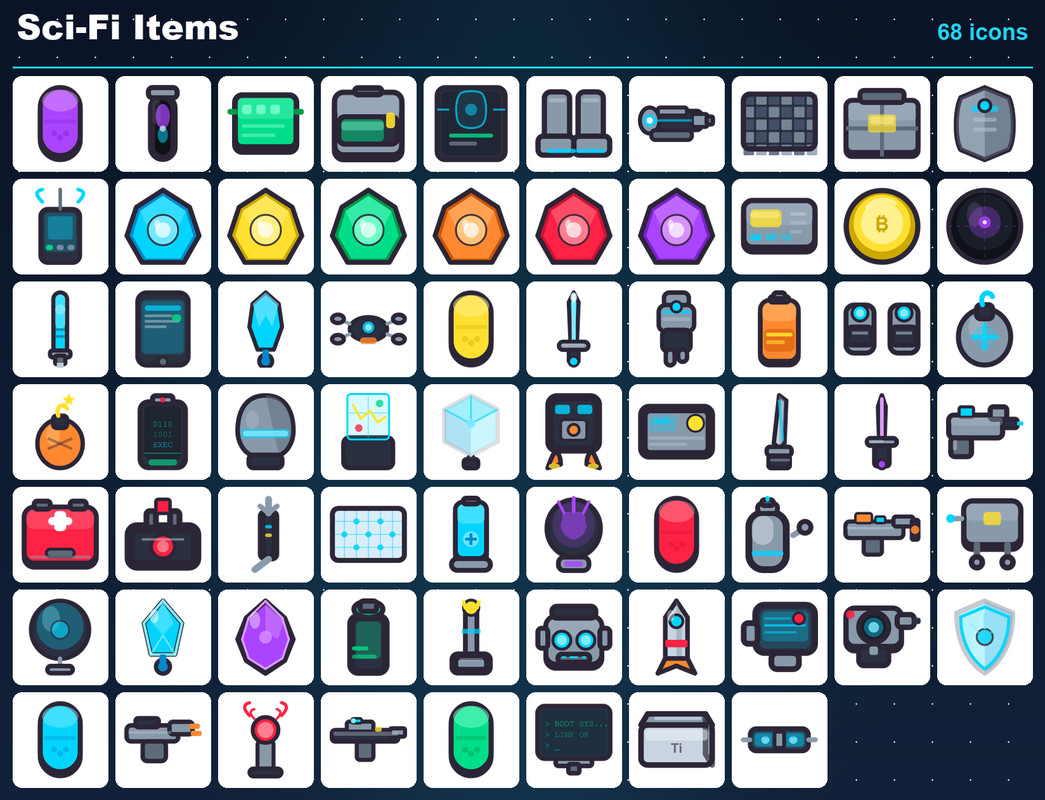 Mega Game Icon Bundle - 340 RPG, Sci-Fi, Match-3, Spell & Achievement Icons