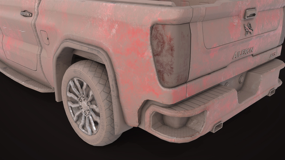 Pickup Truck 02 Red Dusty URP HDRP Textures