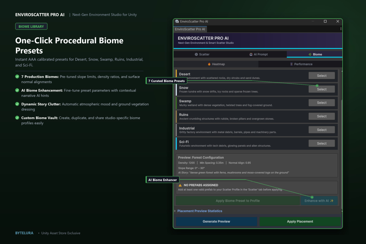 EnviroScatter Pro AI — Next-Gen Environment Generation & Smart Scatter Studio