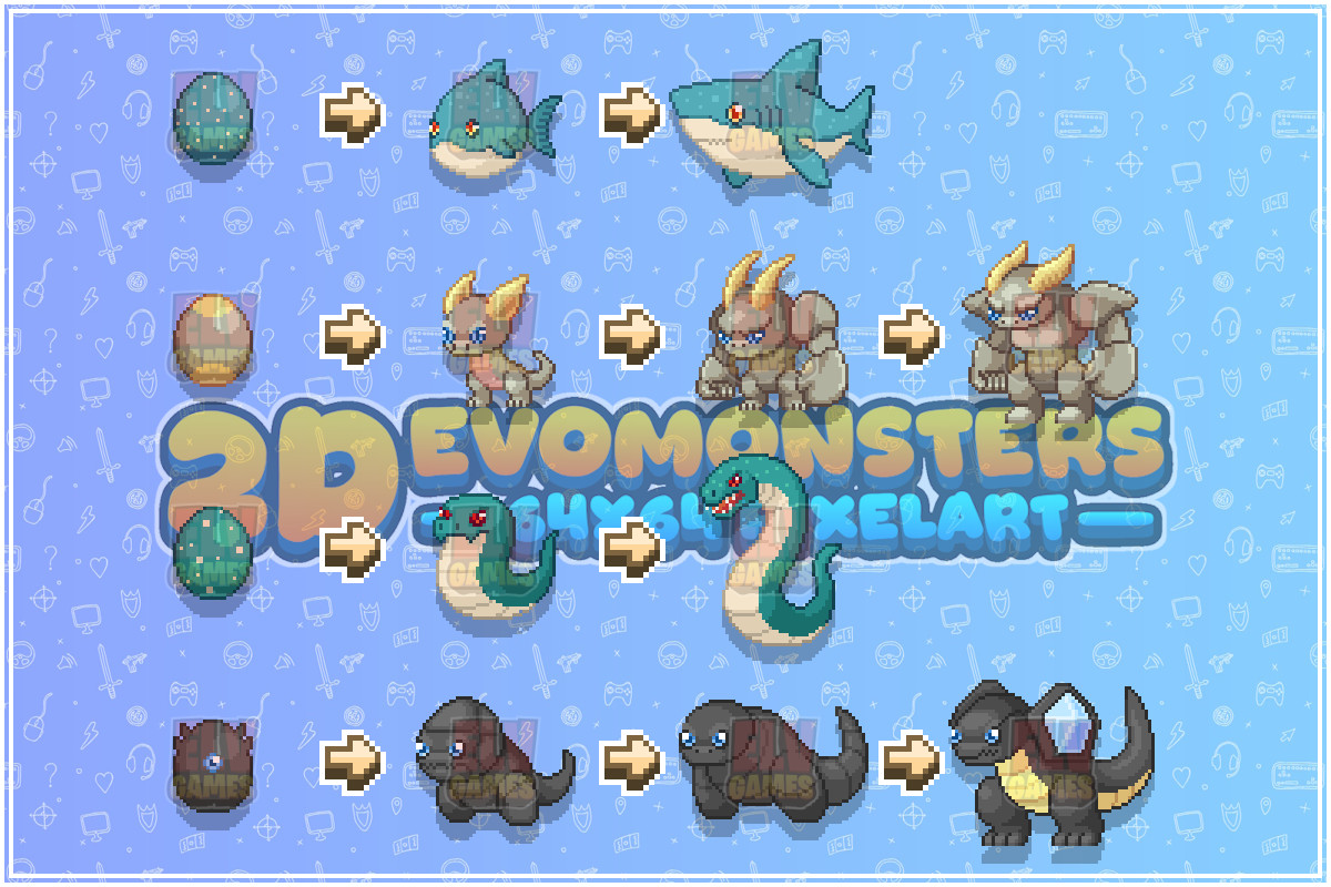 2D Pixel EvoMonsters Mega Pack