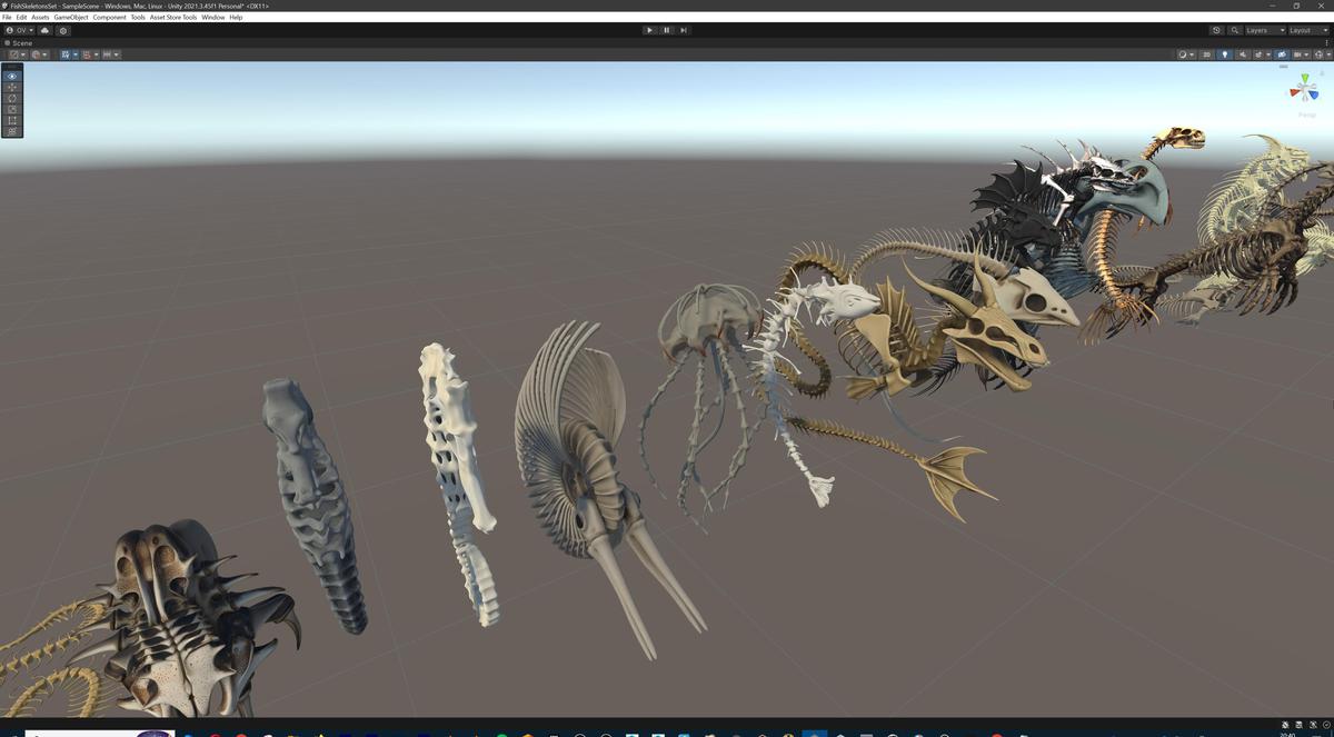 Fish and Underwater Creatures Skeleton Collection – Marine Bone 3D Asset Pack