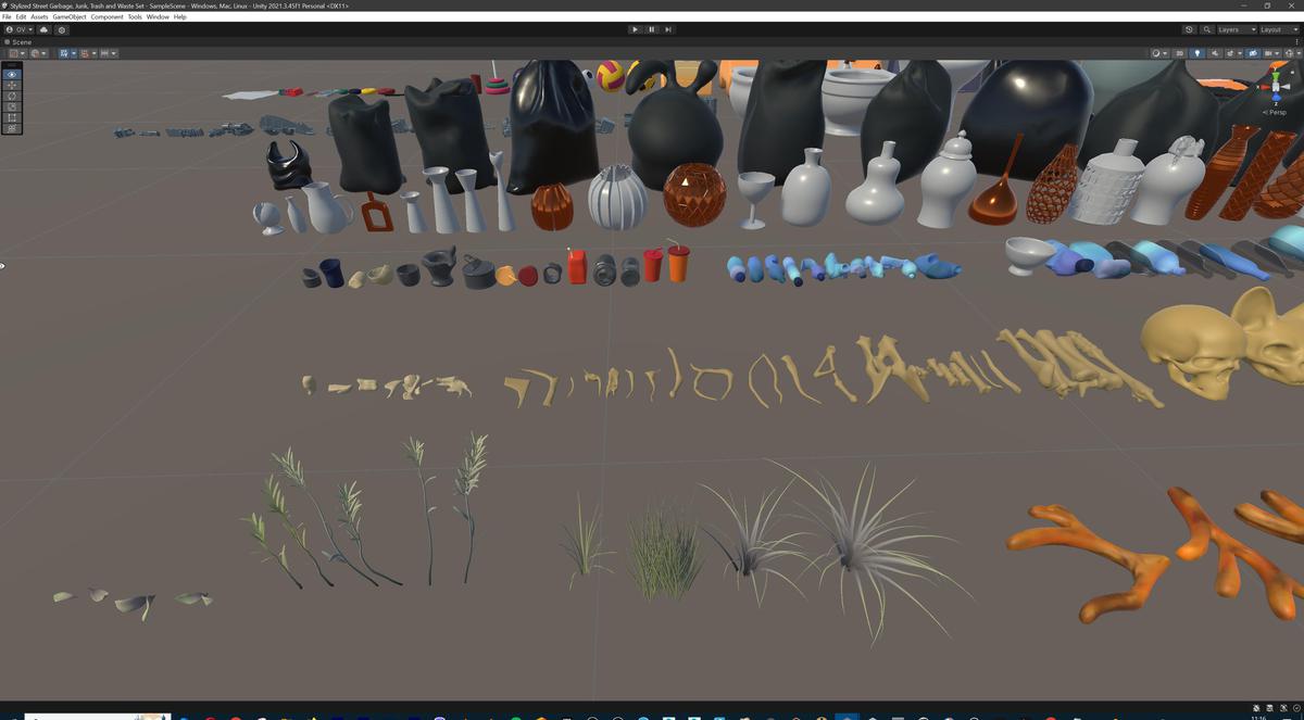 Lowpoly Stylized Street Garbage, Junk, Trash and Waste Set - 328 gameready props