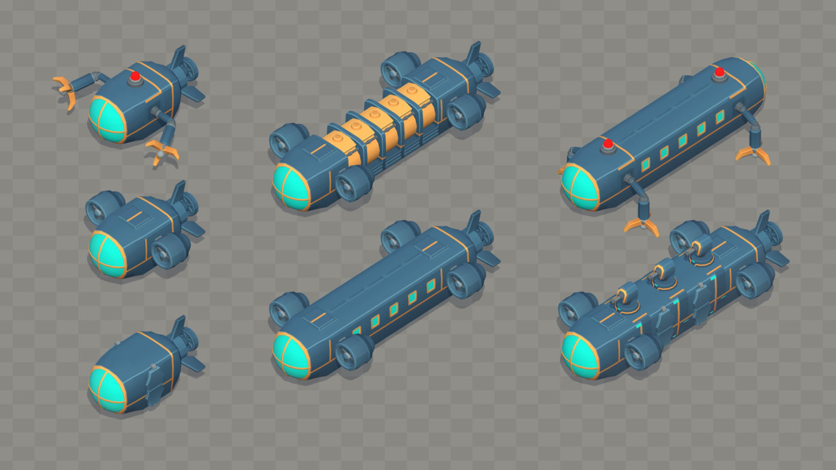 Low Poly Sci-Fi Modular Vehicle