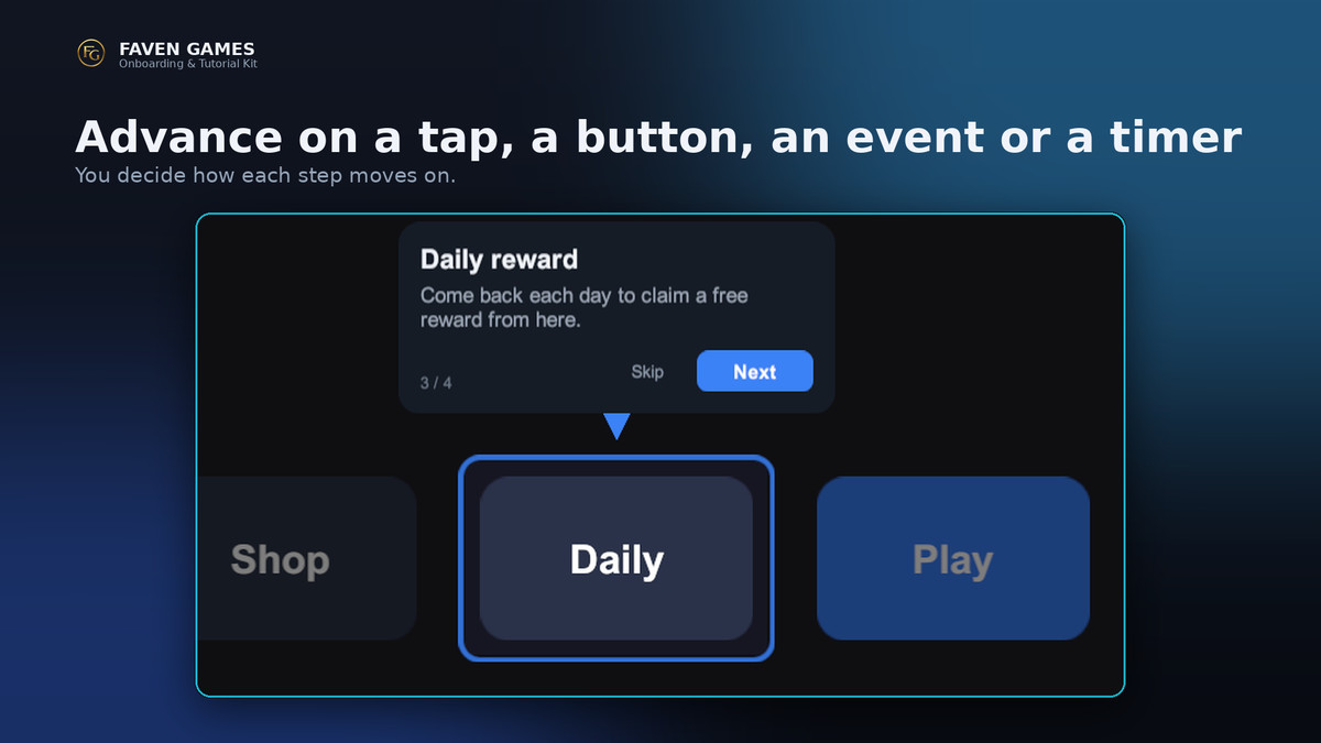 Onboarding & Tutorial Kit: spotlight tutorials, coach marks & step flows