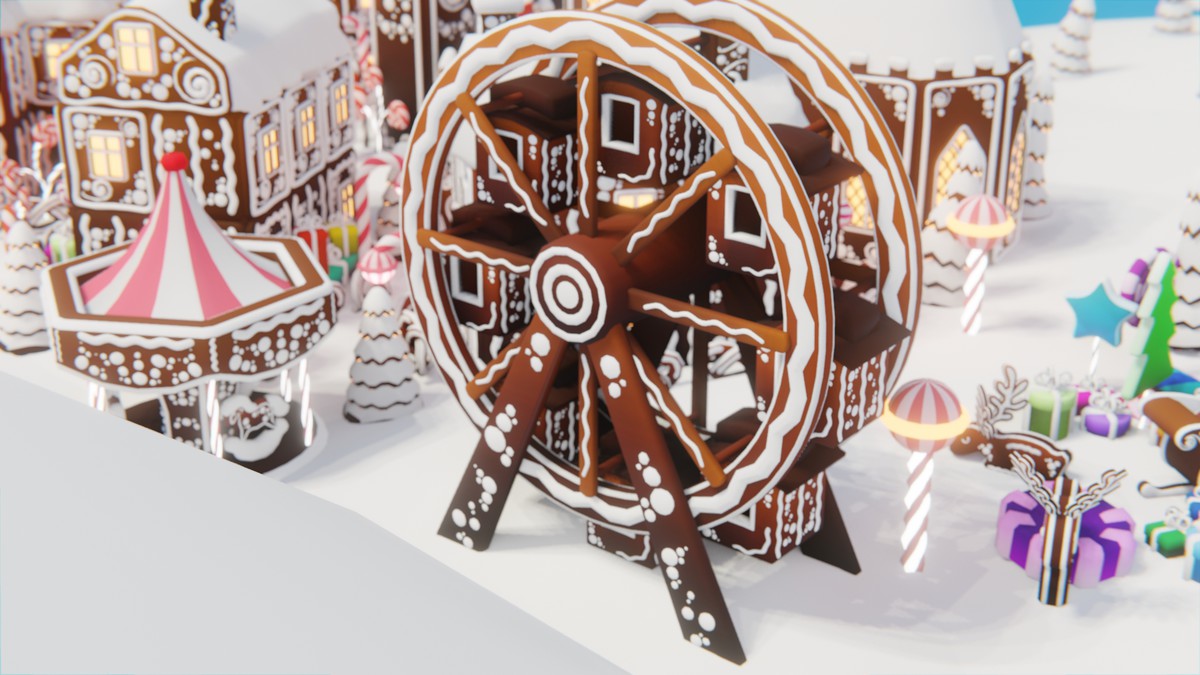 Low Poly Gingerbread Village by IGS