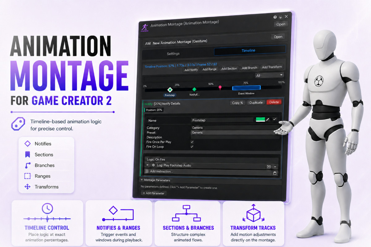Animation Montages for Game Creator 2