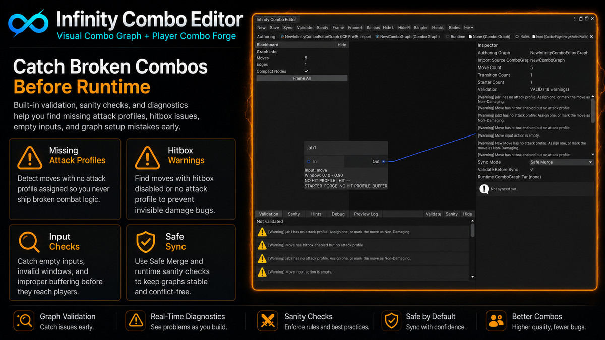 Infinity Combo Editor: Visual Combo Graph + Player Combo Forge