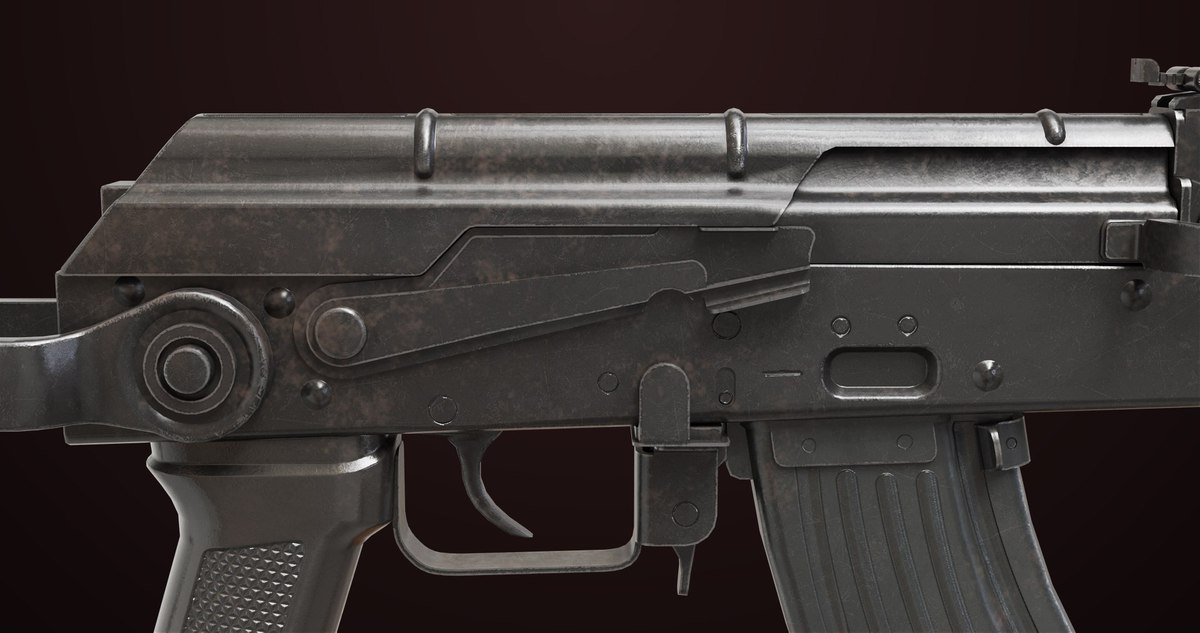 AKMS Light Machine Gun 10 Metal URP HDRP Textures