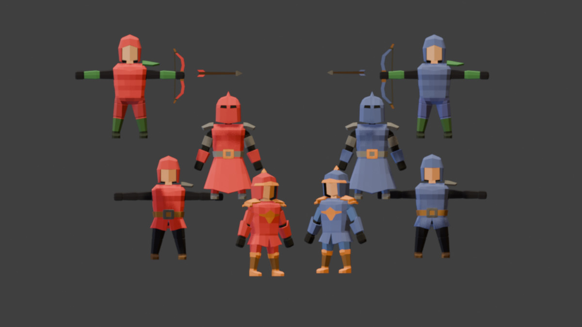 LOWPO: Army Pack – Low Poly Medieval Soldiers
