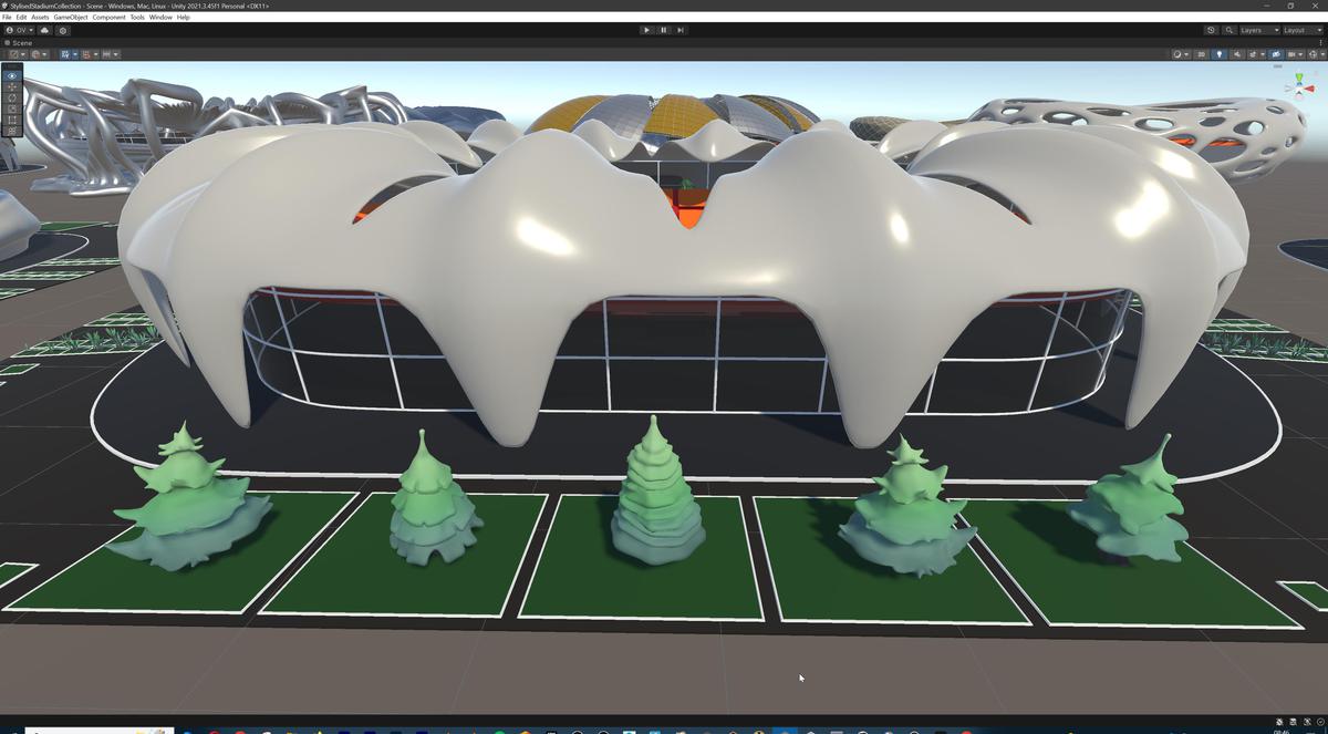 Stylised Sport Stadium Collection - 12 Low Poly Modular 3d Assets