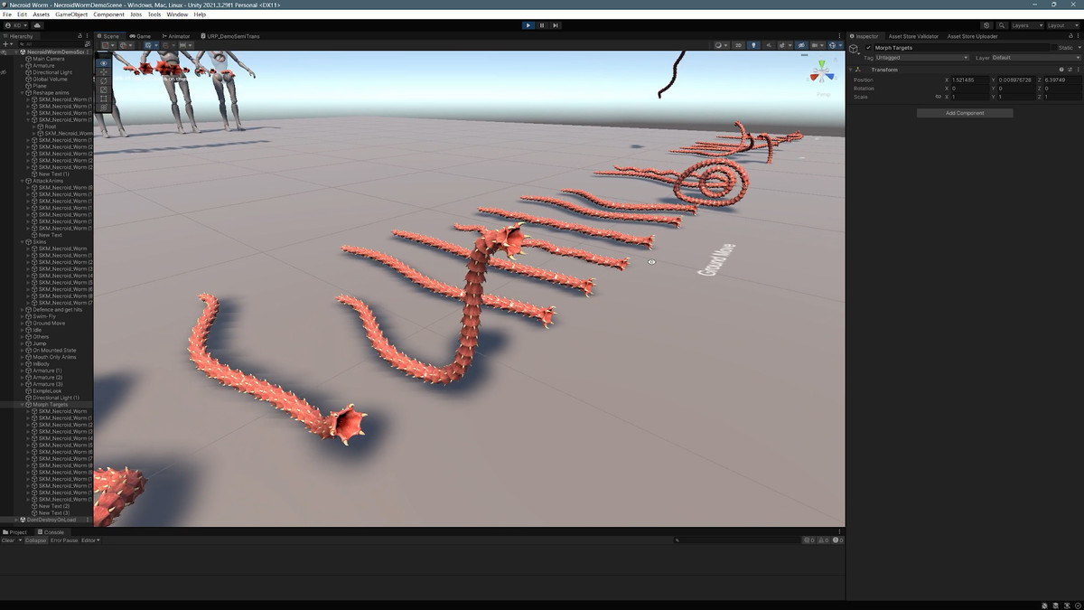 Necroid Worm: a monster worm character for horror games
