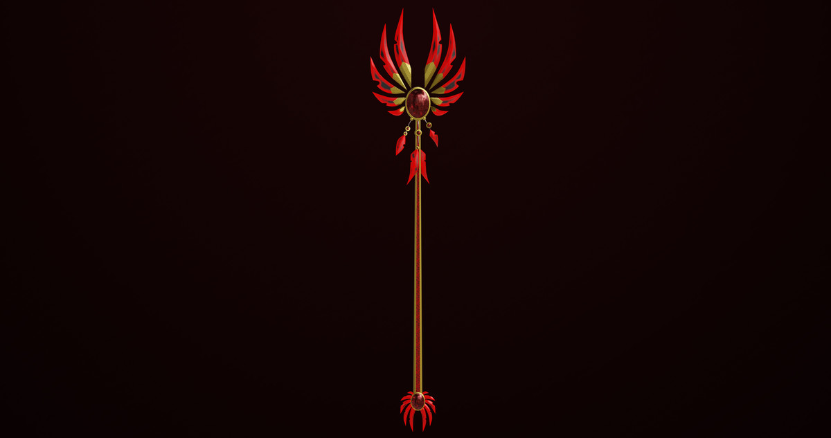 Fantasy Trident 08 Red URP HDRP Textures