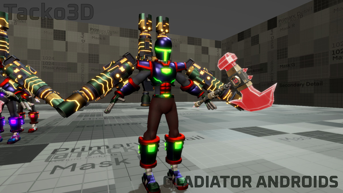 Gladiator Androids Pack Z - Customizable Robot Warriors