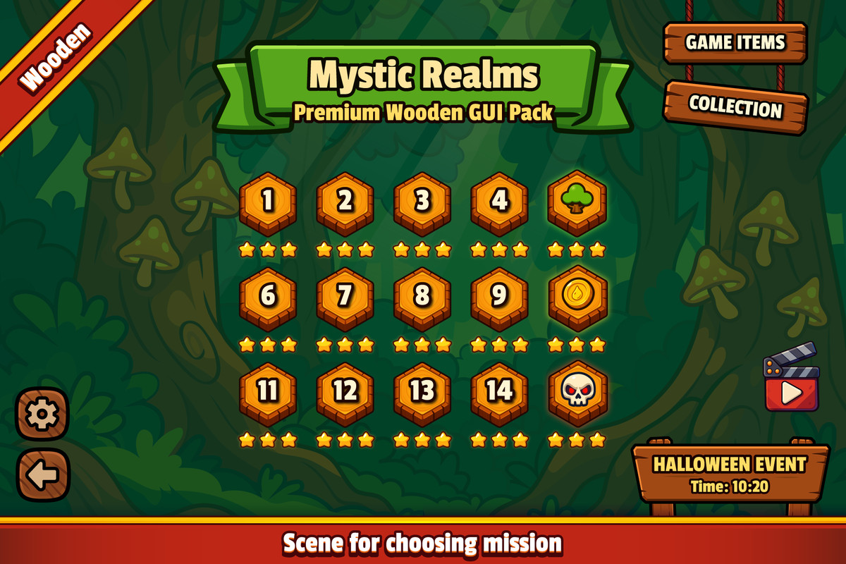 Mystic Realm - Wooden GUI Pack