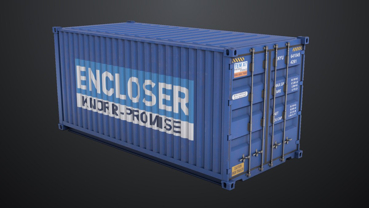 5 Cargo Container 20ft Single Mat URP HDRP Textures